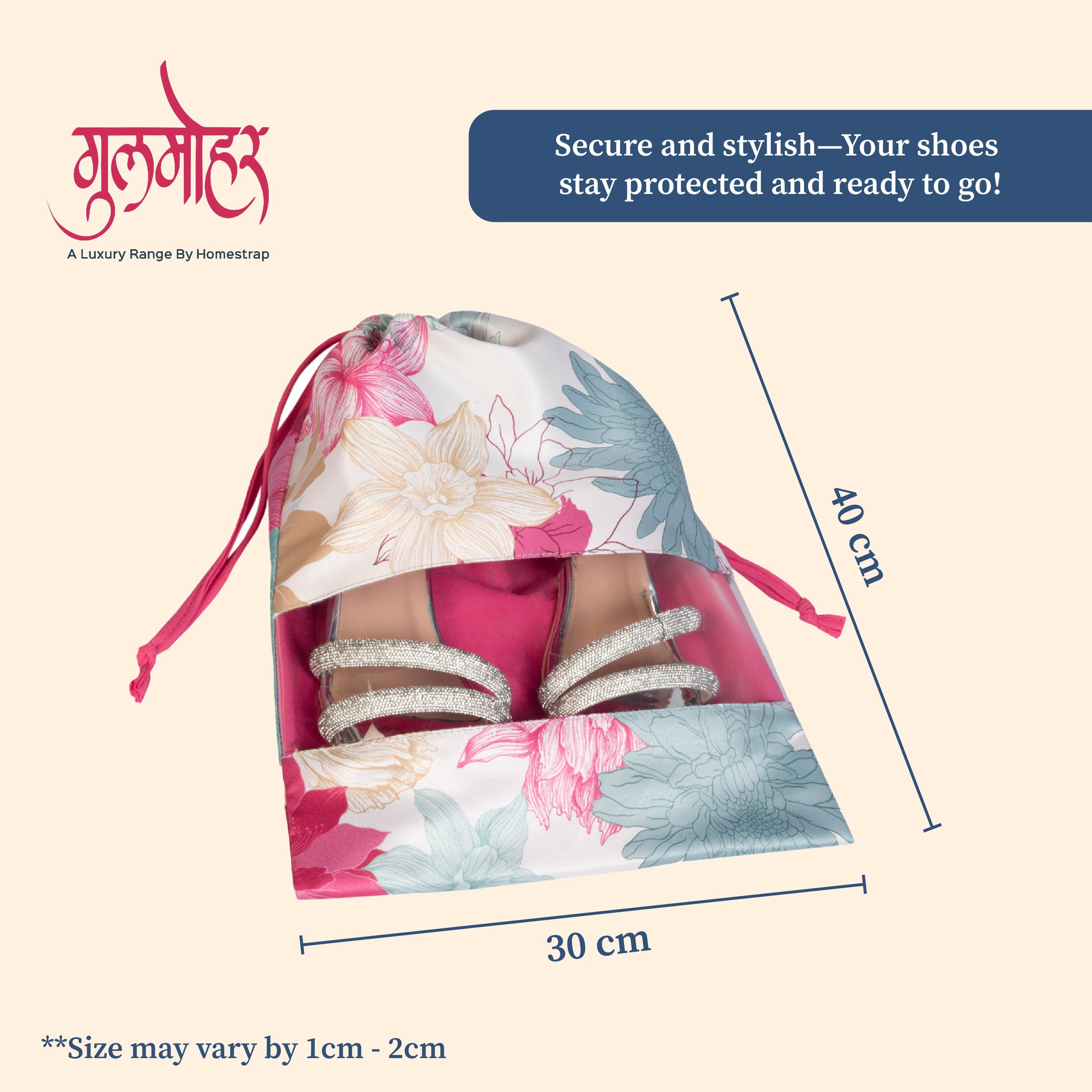 Gulmohar Drawstring Shoe Pouch