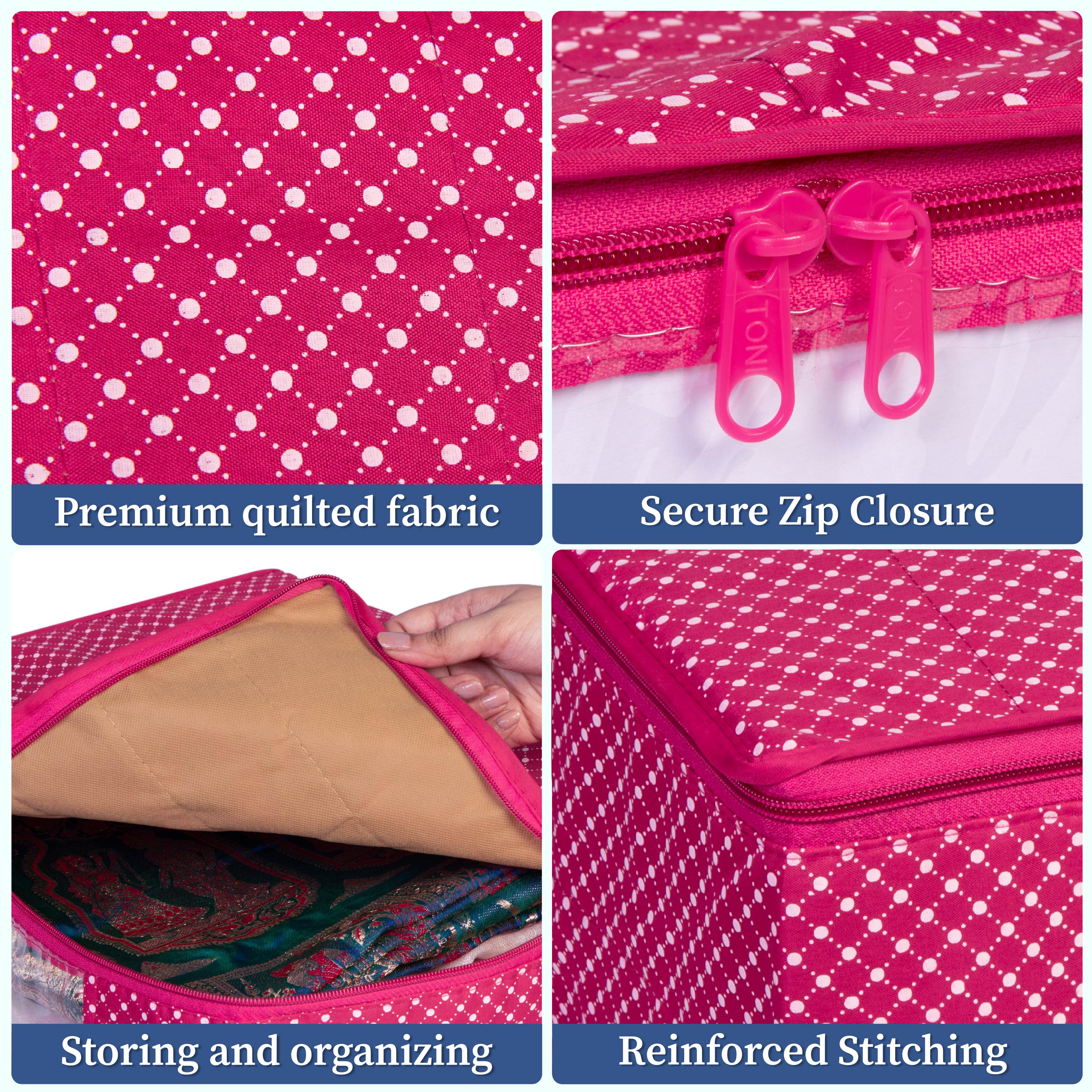 3 layer Cotton Quilted Saree Cover | Clothes Organizer