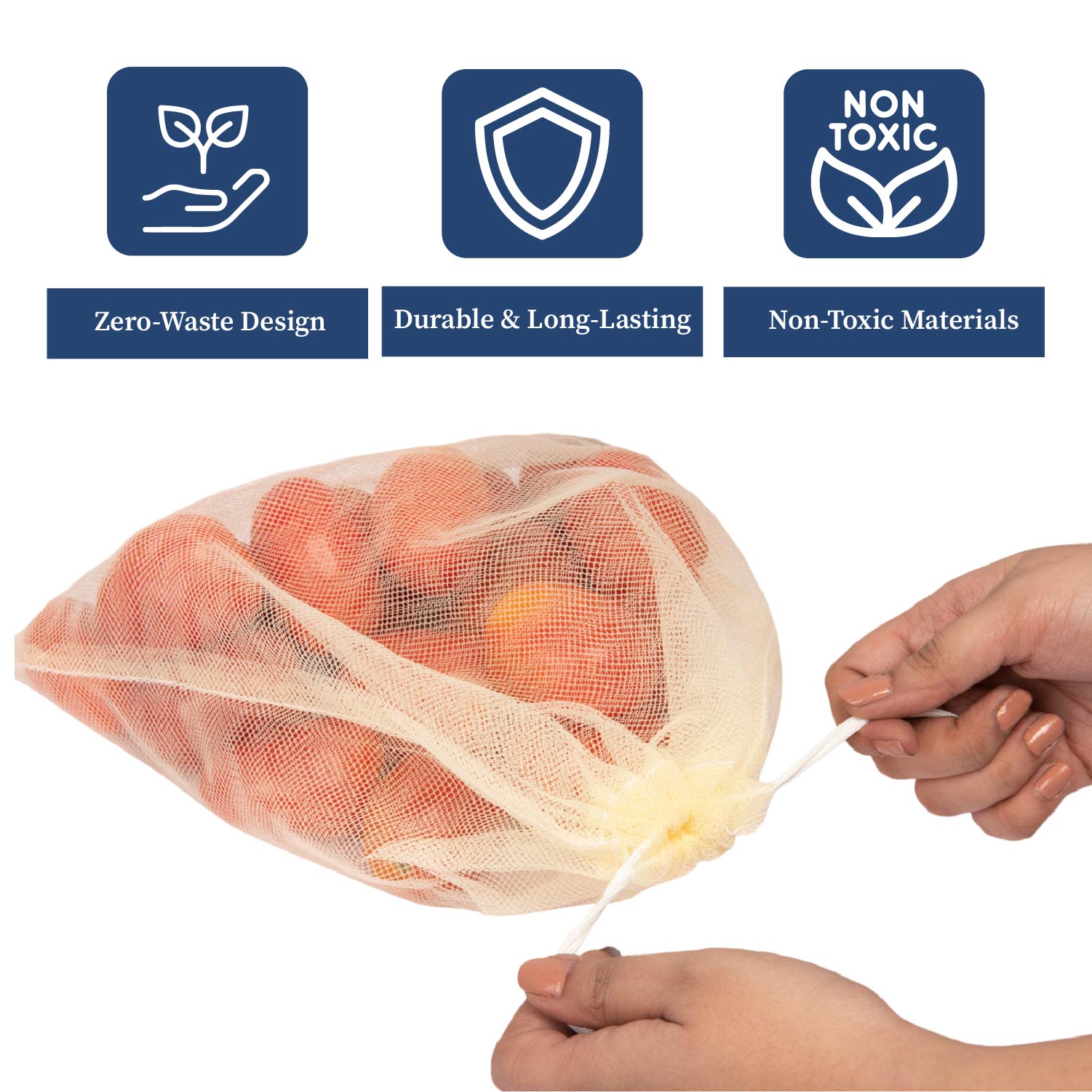 Homestrap Set of 6 Reusable Mesh Vegetable Storage Bags