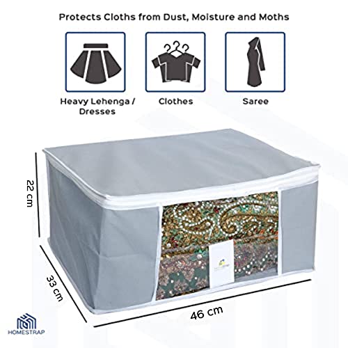 Calcutta Covers Quilted Satin Saree Cover Bag/Storage Bag/Wardrobe  Organiser with Transparent Window Extra Large Upto 15 Sarees/Wedding Gift  Still Grey (Pack of 4) : Amazon.in: Home & Kitchen