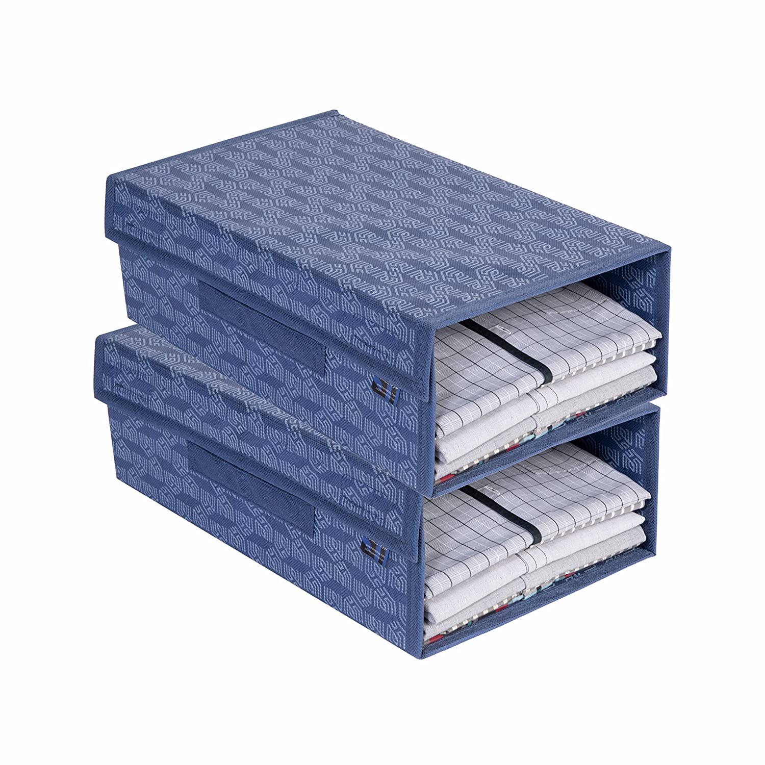 Buy HomeStrap Printed Stackable Shirt Organizer with Cover Lid- Navy Blue  Pack of 6(Featured on Shark Tank) Online at Best Prices in India - JioMart.